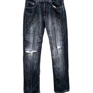 Request Kids Black Jeans Denim Stretch Sz. 12 Creased
